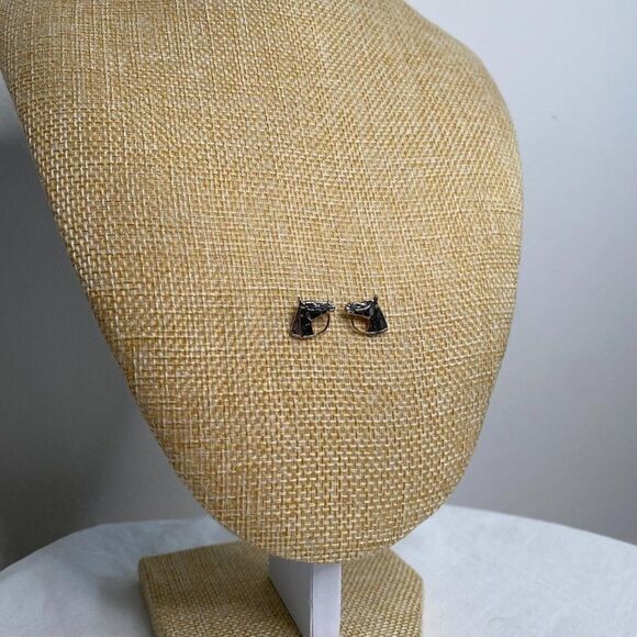 Small Silver Horse Stud Earrings - Picture 3 of 3